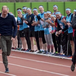 Le prince William, la duchesse Catherine de Cambridge et le prince Harry participaient le 5 février 2017 à une journée d'entraînement en vue du marathon de Londres au parc olympique Reine Elizabeth, une opération pour le compte de leur campagne en faveur de la santé mentale Heads Together.