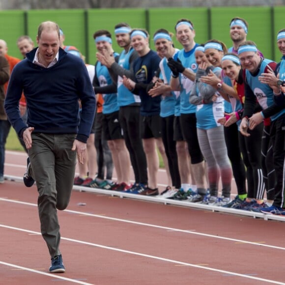 Le prince William, la duchesse Catherine de Cambridge et le prince Harry participaient le 5 février 2017 à une journée d'entraînement en vue du marathon de Londres au parc olympique Reine Elizabeth, une opération pour le compte de leur campagne en faveur de la santé mentale Heads Together.