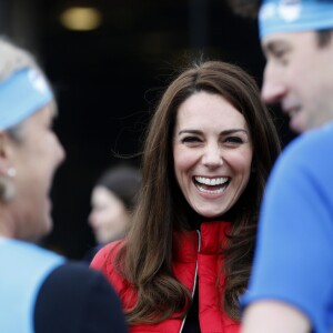 Le prince William, la duchesse Catherine de Cambridge et le prince Harry participaient le 5 février 2017 à une journée d'entraînement en vue du marathon de Londres au parc olympique Reine Elizabeth, une opération pour le compte de leur campagne en faveur de la santé mentale Heads Together.