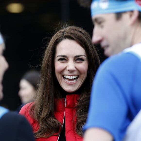 Le prince William, la duchesse Catherine de Cambridge et le prince Harry participaient le 5 février 2017 à une journée d'entraînement en vue du marathon de Londres au parc olympique Reine Elizabeth, une opération pour le compte de leur campagne en faveur de la santé mentale Heads Together.