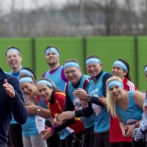 Le prince William, la duchesse Catherine de Cambridge et le prince Harry participaient le 5 février 2017 à une journée d'entraînement en vue du marathon de Londres au parc olympique Reine Elizabeth, une opération pour le compte de leur campagne en faveur de la santé mentale Heads Together.