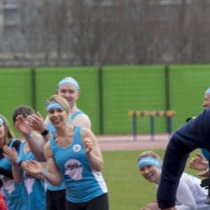 Le prince William, la duchesse Catherine de Cambridge et le prince Harry participaient le 5 février 2017 à une journée d'entraînement en vue du marathon de Londres au parc olympique Reine Elizabeth, une opération pour le compte de leur campagne en faveur de la santé mentale Heads Together.