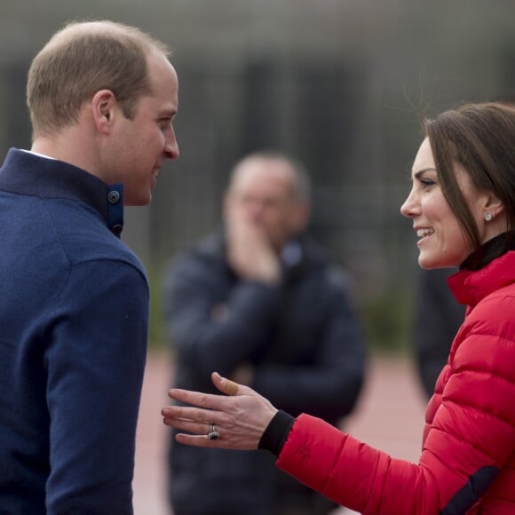 Le prince William, la duchesse Catherine de Cambridge et le prince Harry participaient le 5 février 2017 à une journée d'entraînement en vue du marathon de Londres au parc olympique Reine Elizabeth, une opération pour le compte de leur campagne en faveur de la santé mentale Heads Together.