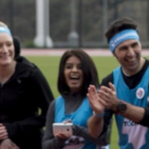 Le prince William, la duchesse Catherine de Cambridge et le prince Harry participaient le 5 février 2017 à une journée d'entraînement en vue du marathon de Londres au parc olympique Reine Elizabeth, une opération pour le compte de leur campagne en faveur de la santé mentale Heads Together.