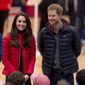 Le prince William, la duchesse Catherine de Cambridge et le prince Harry participaient le 5 février 2017 à une journée d'entraînement en vue du marathon de Londres au parc olympique Reine Elizabeth, une opération pour le compte de leur campagne en faveur de la santé mentale Heads Together.