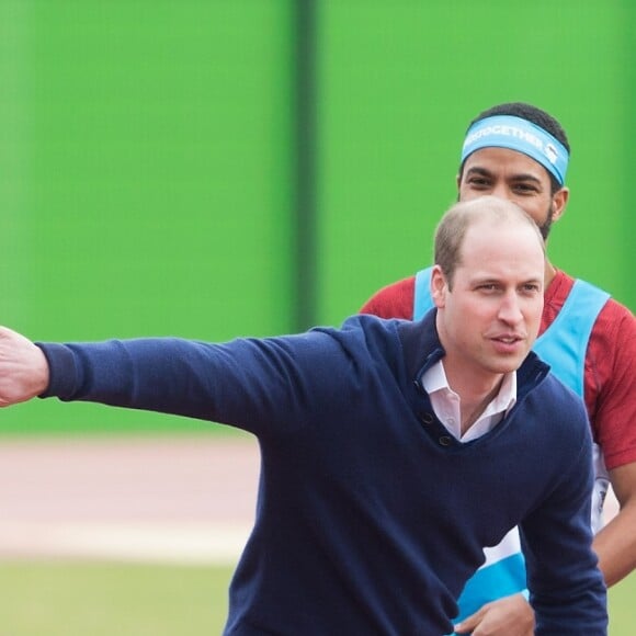 Le prince William, la duchesse Catherine de Cambridge et le prince Harry participaient le 5 février 2017 à une journée d'entraînement en vue du marathon de Londres au parc olympique Reine Elizabeth, une opération pour le compte de leur campagne en faveur de la santé mentale Heads Together.