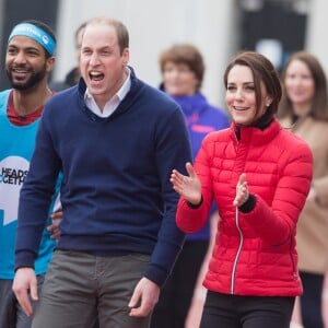 Le prince William, la duchesse Catherine de Cambridge et le prince Harry participaient le 5 février 2017 à une journée d'entraînement en vue du marathon de Londres au parc olympique Reine Elizabeth, une opération pour le compte de leur campagne en faveur de la santé mentale Heads Together.