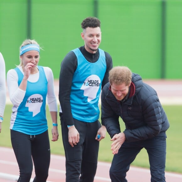 Le prince William, la duchesse Catherine de Cambridge et le prince Harry participaient le 5 février 2017 à une journée d'entraînement en vue du marathon de Londres au parc olympique Reine Elizabeth, une opération pour le compte de leur campagne en faveur de la santé mentale Heads Together.