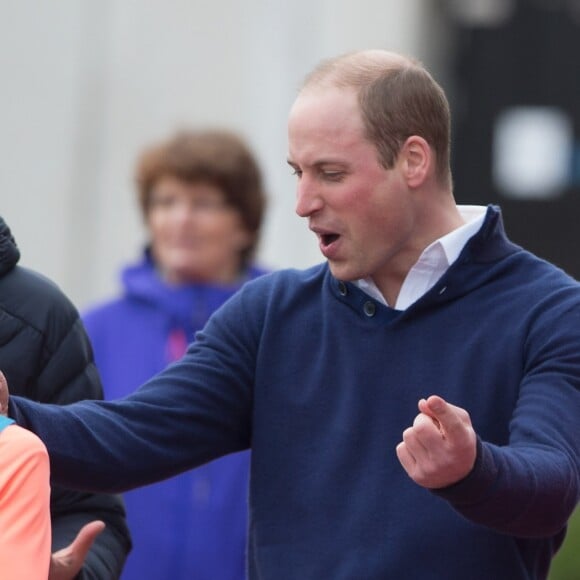 Le prince William, la duchesse Catherine de Cambridge et le prince Harry participaient le 5 février 2017 à une journée d'entraînement en vue du marathon de Londres au parc olympique Reine Elizabeth, une opération pour le compte de leur campagne en faveur de la santé mentale Heads Together.