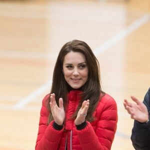 Le prince William, la duchesse Catherine de Cambridge et le prince Harry ont pris part le 5 février 2017 à une journée d'entraînement en vue du marathon de Londres au parc olympique Reine Elizabeth, une opération pour le compte de leur campagne en faveur de la santé mentale Heads Together.