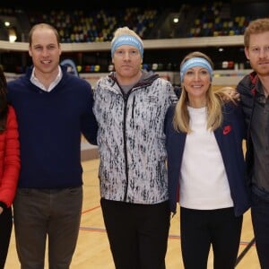 Le prince William, la duchesse Catherine de Cambridge et le prince Harry ont pris part le 5 février 2017 à une journée d'entraînement en vue du marathon de Londres au parc olympique Reine Elizabeth, une opération pour le compte de leur campagne en faveur de la santé mentale Heads Together.