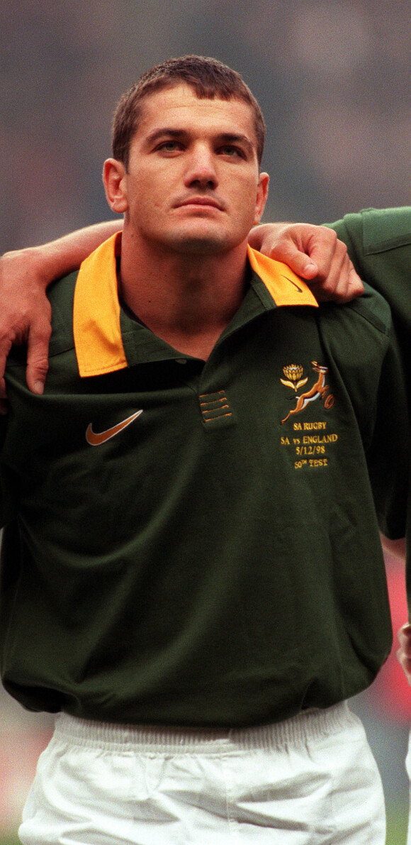 Joost van der Westhuizen en en décembre 1998. Le mythique capitaine des Springboks d'Afrique du Sud, atteint de la maladie de Charcot diagnostiquée en 2011, est mort à 45 ans le 6 février 2017. © PA NEWS/PA Wire/Abacapress
