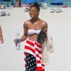 Melody Thornton (ex Pussycat Doll) en bikini sur la plage a Miami, le 10 juillet 2013.
