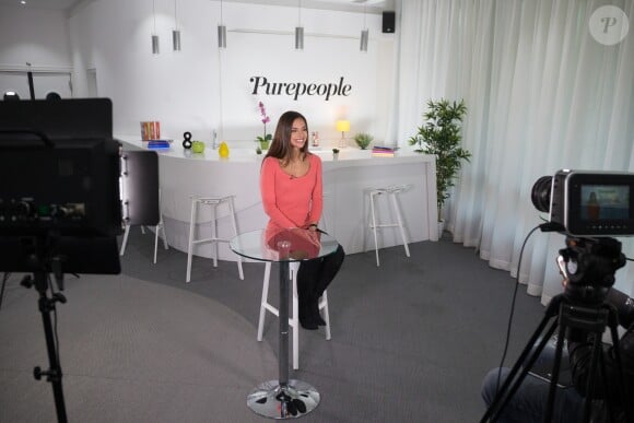 Exclusif - Marine Lorphelin (Miss France 2013) accordait le 8 février 2017 une interview à Laurent Argelier pour Purepeople.com et s'est prêté à un shooting photo, dans les locaux de Webedia à Levallois-Perret le 8 février 2017.