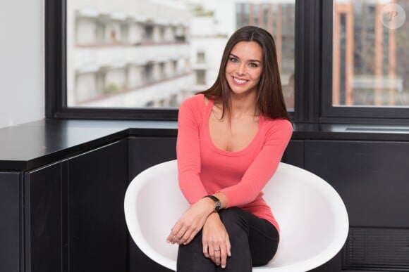 Exclusif - Marine Lorphelin (Miss France 2013) accordait le 8 février 2017 une interview à Laurent Argelier pour Purepeople.com et s'est prêté à un shooting photo, dans les locaux de Webedia à Levallois-Perret le 8 février 2017.