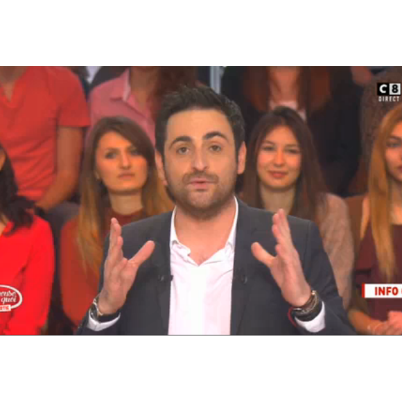 L'animateur Camille Combal dans "Il en pense quoi Camille ?" sur C8, le 9 février 2017.