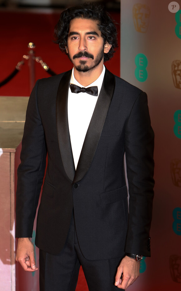 Dev Patel - Arrivée des people à la cérémonie des British Academy Film Awards (BAFTA) au Royal Albert Hall à Londres, le 12 février 2017.