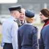 La duchesse Catherine de Cambridge lors de sa visite à la base RAF Wittering dans le Cambridgeshire en tant que marraine et commandante honoraire des cadets de l'Armée de l'Air, le 14 février 2017.