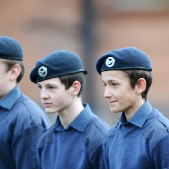 La duchesse Catherine de Cambridge lors de sa visite à la base RAF Wittering dans le Cambridgeshire en tant que marraine et commandante honoraire des cadets de l'Armée de l'Air, le 14 février 2017.