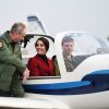 La duchesse Catherine de Cambridge a pu découvrir les commandes à bord d'un avion école lors de sa visite à la base RAF Wittering dans le Cambridgeshire en tant que marraine et commandante honoraire des cadets de l'Armée de l'Air, le 14 février 2017.