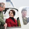 La duchesse Catherine de Cambridge a pu découvrir les commandes à bord d'un avion école lors de sa visite à la base RAF Wittering dans le Cambridgeshire en tant que marraine et commandante honoraire des cadets de l'Armée de l'Air, le 14 février 2017.