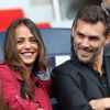 Alice Belaïdi et son compagnon Gianni Giardinelli - People au match de football entre le Psg et Bordeaux au Parc des Princes à Paris le 1er octobre 2016. © Cyril Moreau/Bestimage