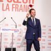=Benoît Hamon, vainqueur du second tour de la primaire à gauche à la Maison de la Mutualité à Paris le 29 janvier 2017.