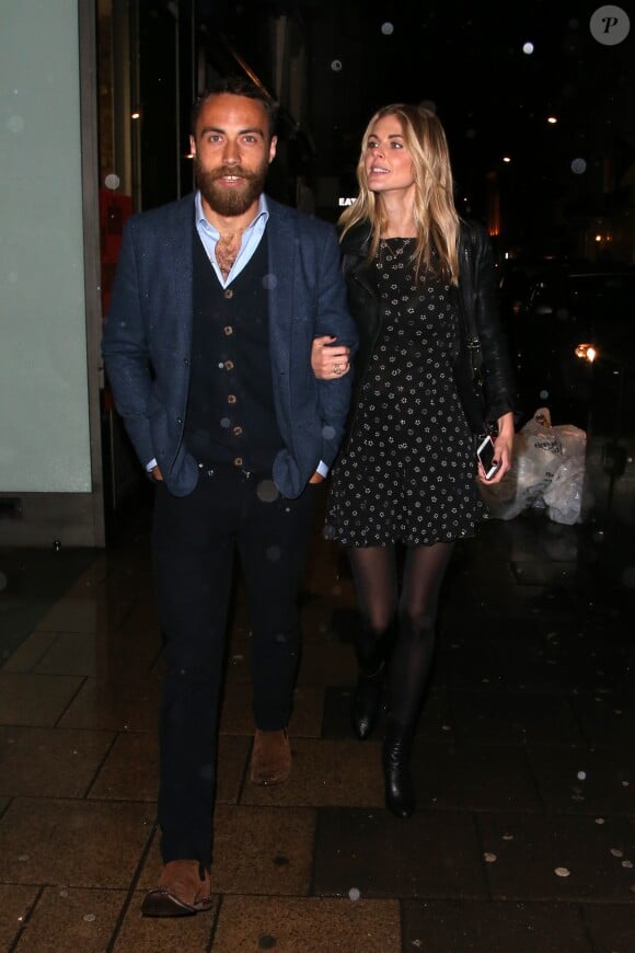 Exclusif - James Middleton et Donna Air quittent The Arts Club dans le quartier de Mayfair à Londres, le 8 février 2014.
