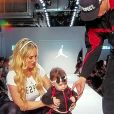 Coco Austin, son mari Ice-T et leur fille Chanel Nicole sur le podium du défilé Nike pour la marque Jordan à New York dans le cadre de la Fashion Week, le 15 février 2017