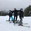 David, Cruz et Romeo Beckham en vacances au ski, à la station Whistler, au Canada, février 2017.