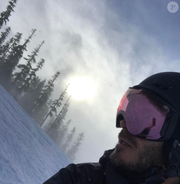 David Beckham en vacances au ski, à la station Whistler, au Canada, février 2017.