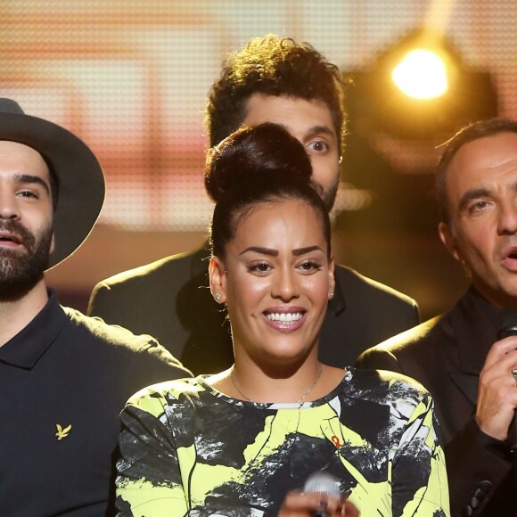 Exclusif - Ycare, Amel Bent, Nikos Aliagas - Enregistrement de l'émission "Alors on chante" au palais des sports à Paris, à l'occasion des 20 ans du Sidaction et de la sortie de l'album "Kiss & Love", le 16 novembre 2014.
