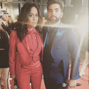 Amel Bent et kendji Girac participent au spectacle des Enfoirés "Mission Enfoirés", au Zénith de Toulouse. Janvier 2017.