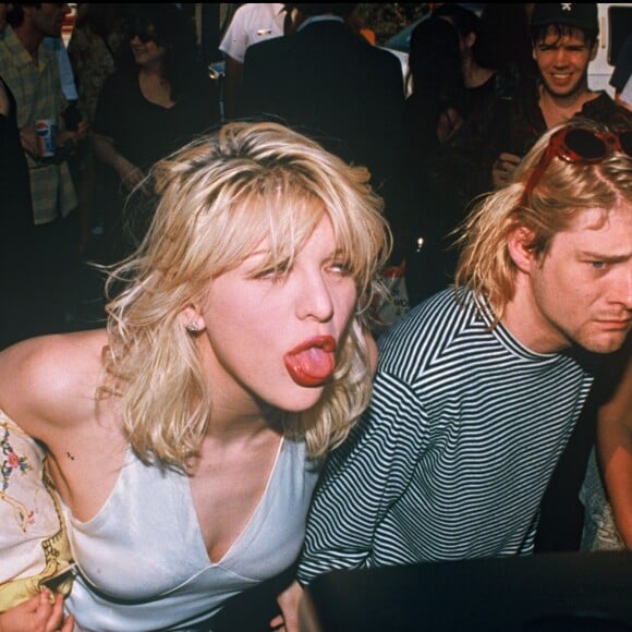 Kurt Cobain, Courtney Love et leur fille Frances Bean aux MTV Video Music Awards en 1993