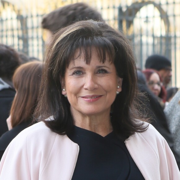 Anne Sinclair - Arrivées au défilé de mode "Christian Dior", collection prêt-à-porter automne-hiver 2016-2017 au musée du Louvre à Paris, le 4 mars 2016. © CVS/Veeren/Bestimage