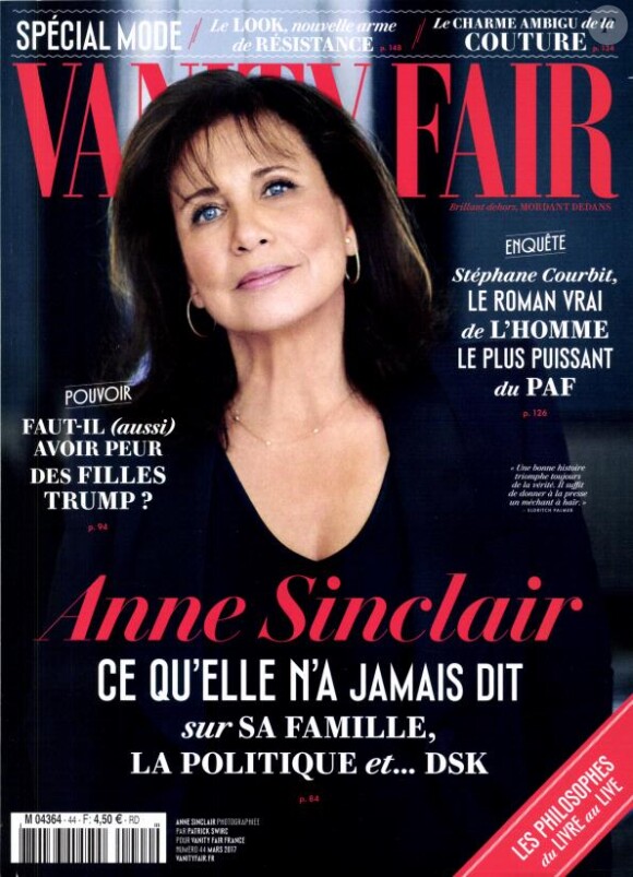 Anne Sinclair en couverture de "Vanity Fair", numéro du 21 février 2017.