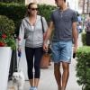 Exclusif - Novak Djokovic et sa femme Jelena Ristic promènent leurs chiens à West Hollywood, le 10 mars 2015.