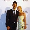 Novak Djokovic et sa compagne Jelena Ristic - Diner de gala de la fondation Novak Djokovic a New York le 10 septembre 2013.