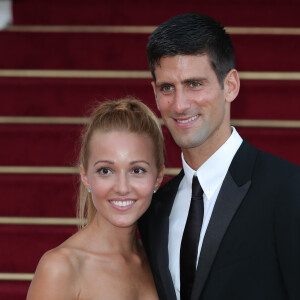 Novak Djokovic et sa compagne Jelena Ristic - Soiree "Love Ball" organisee par Natalia Vodianova au profit de la Fondation "The Naked Heart" a l'Opera Garnier a Monaco le 27 juillet 2013.