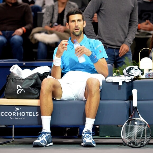 Novak Djokovic s'incline face à Marin Cilic lors des BNP Paribas Masters 2016 à l'AccorHotels Arena à Paris le 4 novembre 2016. © Veeren / Cyril Moreau / Bestimage