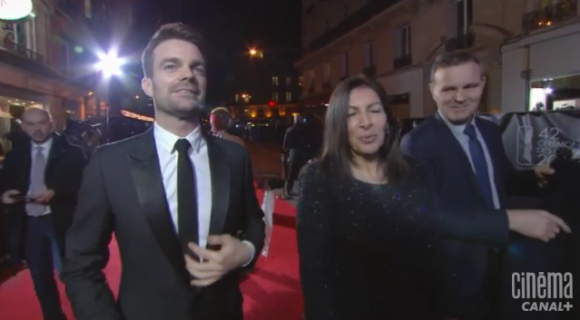 Anne Hidalgo et Bruno Juliard sur le tapis rouge des César du Cinéma 2017