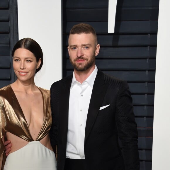 Jessica Biel (robe Ralph Lauren) et son mari Justin Timberlake - Vanity Fair Oscar viewing party 2017 au Wallis Annenberg Center for the Performing Arts à Berverly Hills, le 26 février 2017. © Chris Delmas/Bestimage