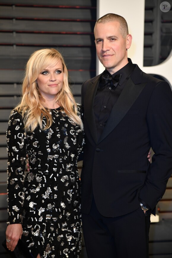 Reese Witherspoon et Jim Toth lors de la Vanity Fair Oscar Party à Beverly Hills, Los Angeles, le 26 février 2017.