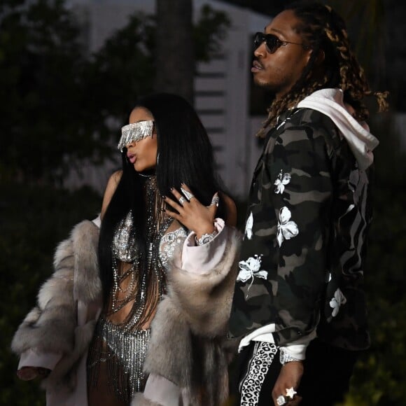 Nicki Minaj et Future sur le tournage d'un nouveau clip à Miami. Le 27 février 2017.