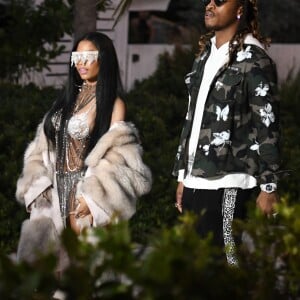 Nicki Minaj et Future sur le tournage d'un nouveau clip à Miami. Le 27 février 2017.