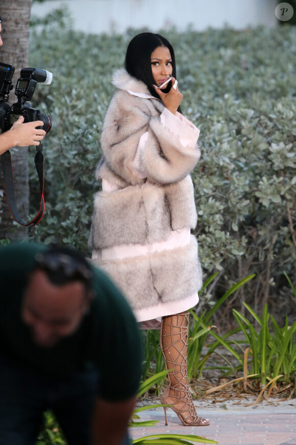 Nicki Minaj et Future sur le tournage d'un nouveau clip à Miami. Le 27 février 2017.