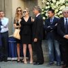 Beatrice Borromeo et sa mère la comtesse Paola Marzotto lors des obsèques de Marta Marzotto à Milan le 1er août 2016