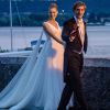 Pierre Casiraghi et Beatrice Borromeo lors de leur mariage le 1er août 2015 au château Rocca Angera sur les Iles Borromées, sur le Lac Majeur.