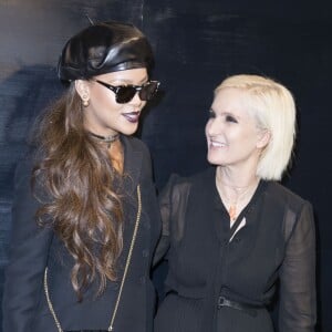 Rihanna et Maria Grazia Chiuri au backstage du défilé de mode prêt-à-porter Automne-Hiver 2017-2018 "Christian Dior" à Paris le 3 mars 2017. © Olivier Borde / Bestimage