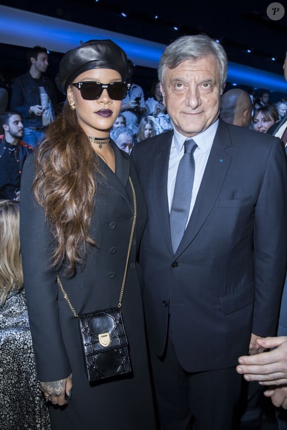 Rihanna et Sidney Toledano au Défilé de mode prêt-à-porter Automne-Hiver 2017-2018 "Christian Dior" à Paris le 3 mars 2017. © Olivier Borde / Bestimage